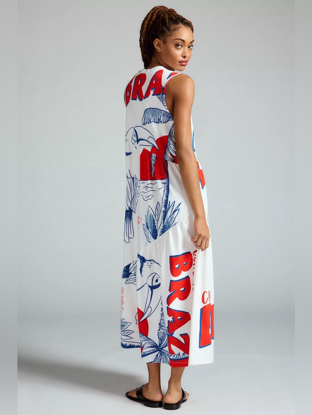 Farm Rio Sleeveless Graphic Brazil Dress Size Medium - Picture 2 of 9